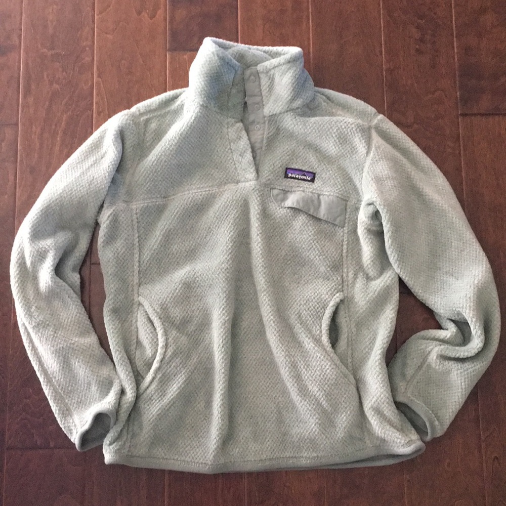 EUC Patagonia pullover fleece mint green size med